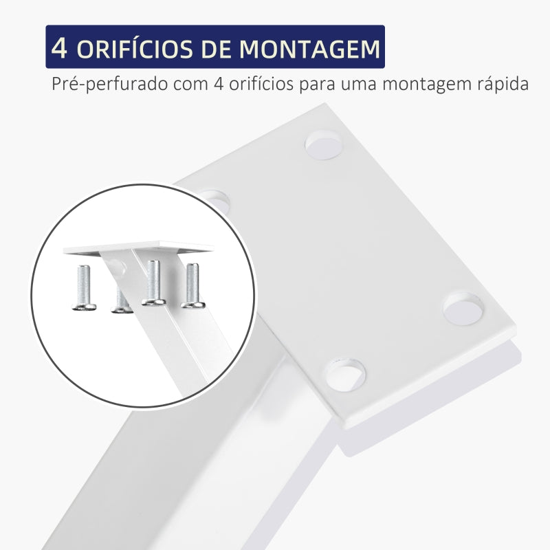 HOMCOM Conjunto de 2 Pés para Mesa Estilo Industrial 40x43cm em Forma de X Pés para Móveis de Aço com Protetores e Parafusos de Montagem Incluídos Branco