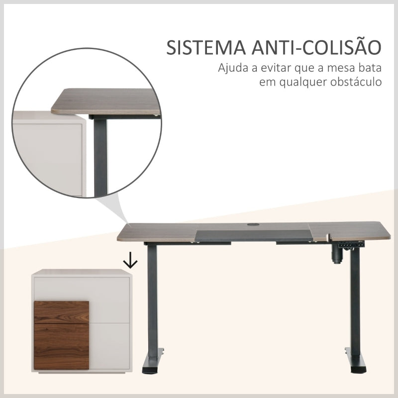 Vinsetto Secretária Elétrica de Pé com Ajuste Elétrico de Altura e 4 Teclas de Memória para Casa Escritório 140x70x72-116 cm Preto e Natural