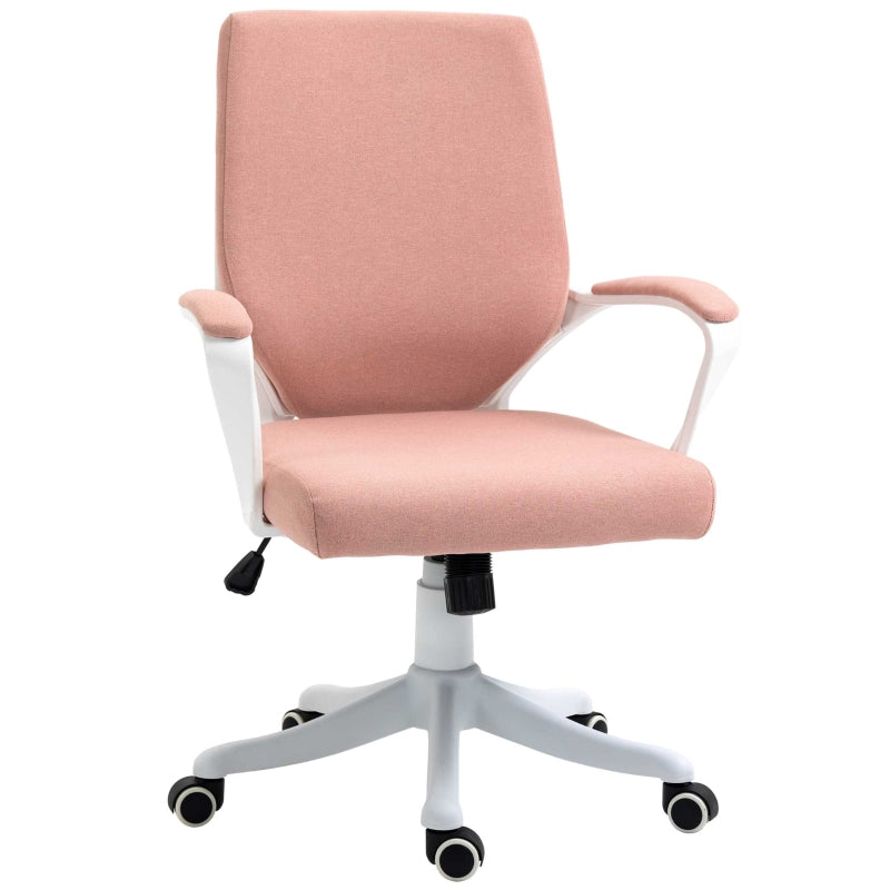 Vinsetto Cadeira de Escritório Ergonómica Giratória e com Altura Ajustável e Suporte Lombar 62x69x92-100 cm Rosa