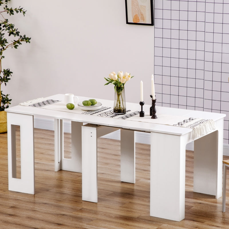 HOMCOM Mesa de Jantar Extensível para 4-6 Pessoas 180x85x75cm Branco