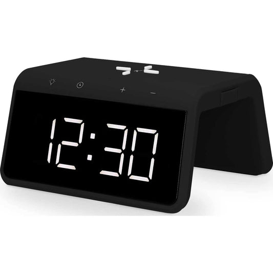 Ksix Alarm Clock 2 Despertador/Cargador Sem Fios Negro