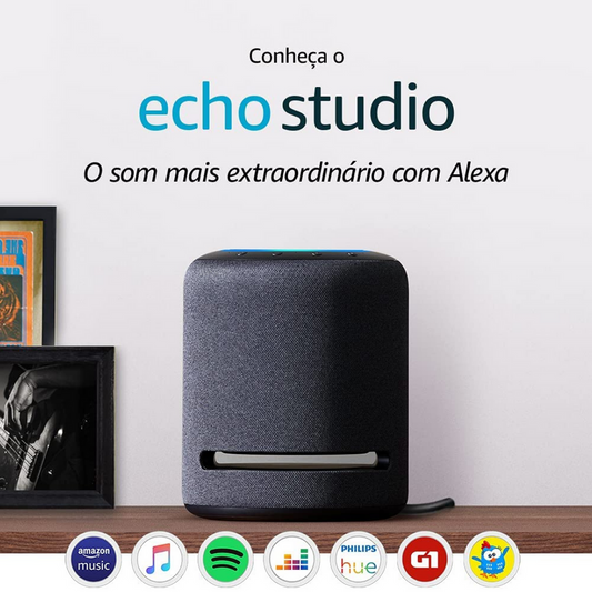 Echo Studio - Smart Speaker com áudio de alta definição e Alexa Alexa integrado