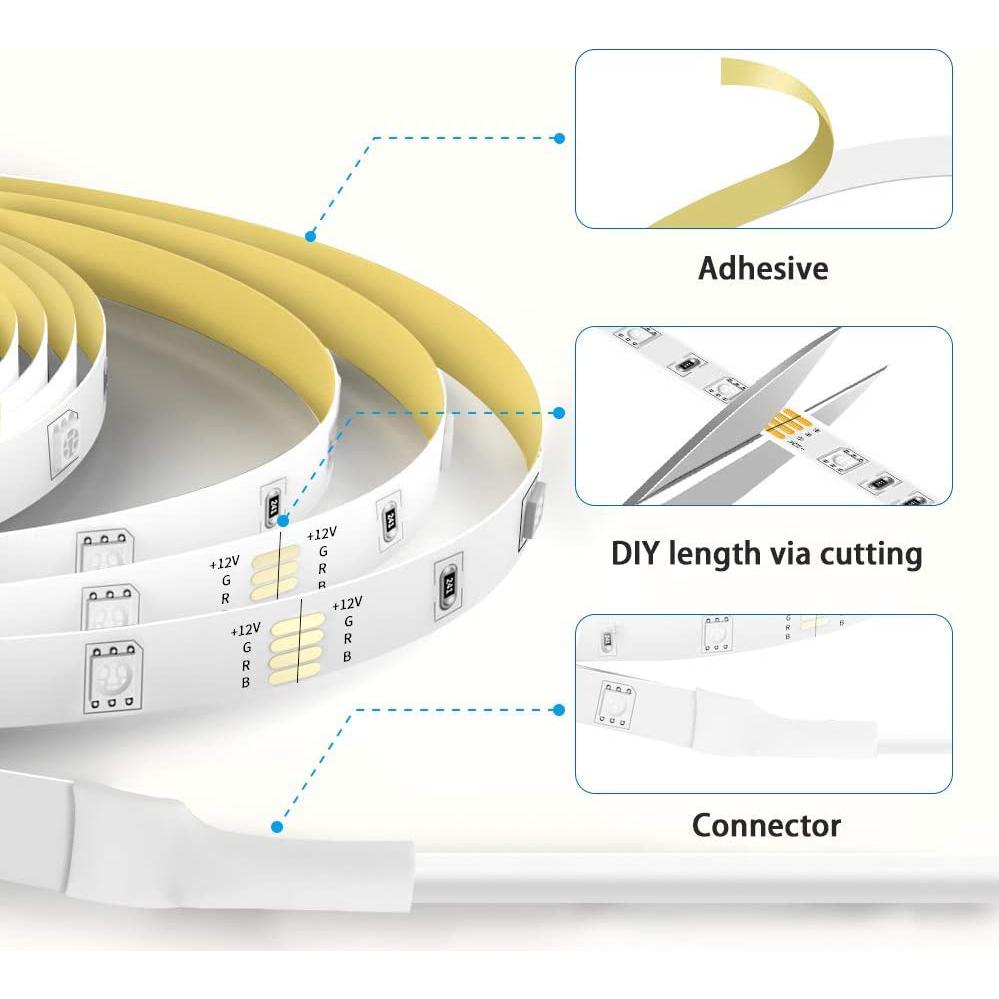 Govee Fitas LED Alexa 5 m, luzes LED, Wi-Fi inteligente, RGB, funciona com Alexa e Google Assistant e APP