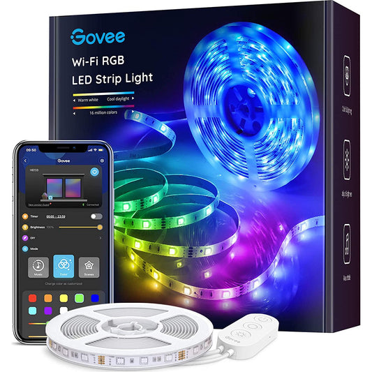 Govee Fitas LED Alexa 5 m, luzes LED, Wi-Fi inteligente, RGB, funciona com Alexa e Google Assistant e APP