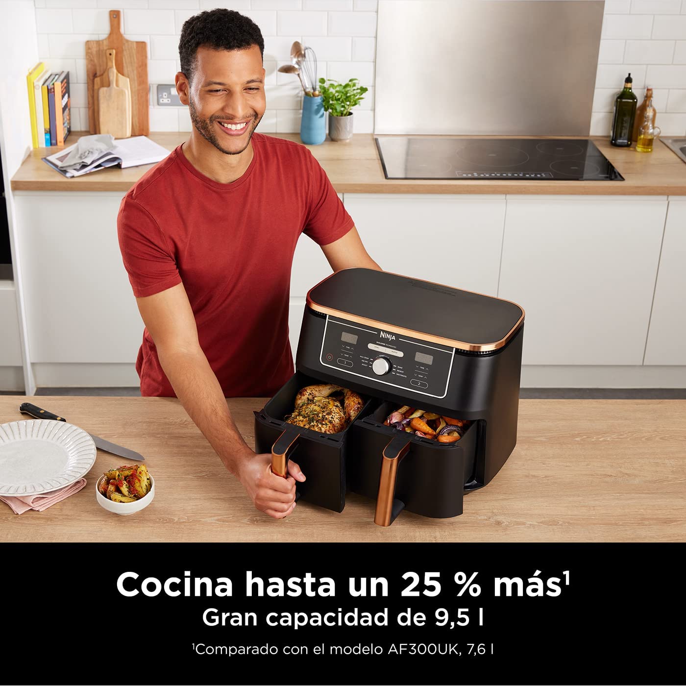 Ninja Foodi MAX Airfryer [AF400EUCP] Edição Exclusiva Cobre, 2 gavetas, 9,5 L