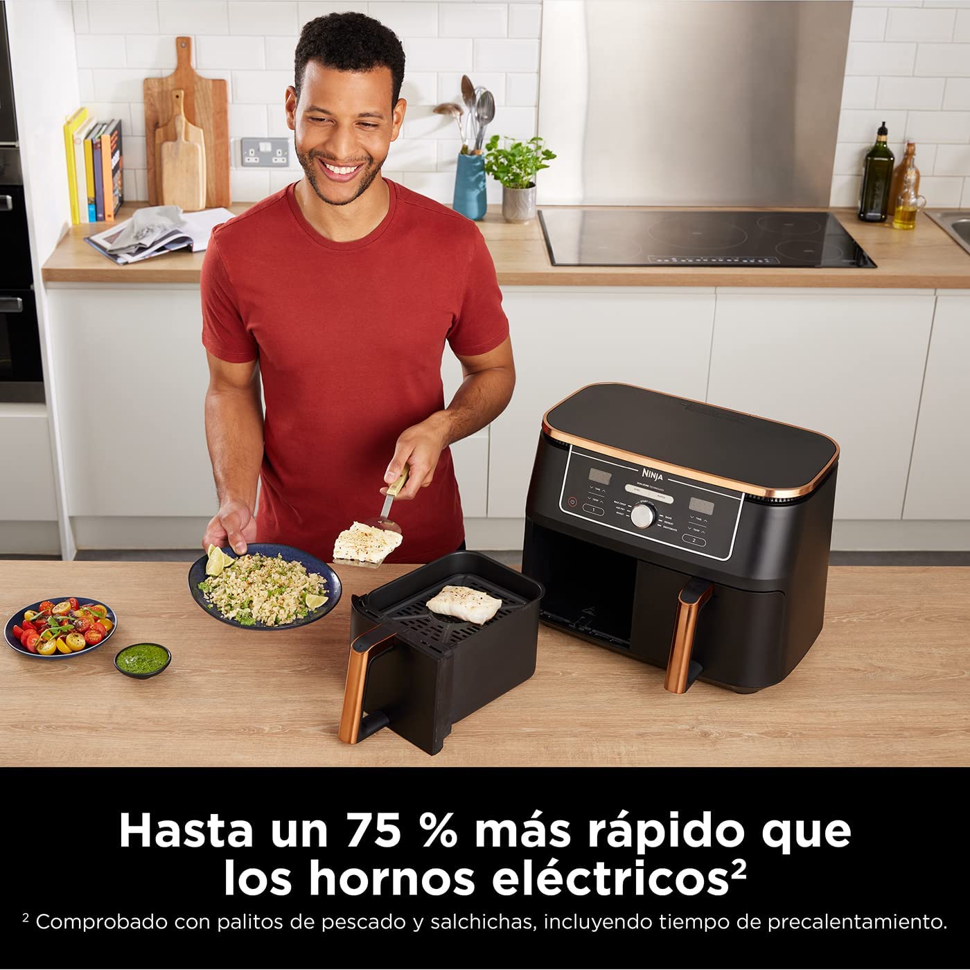 Ninja Foodi MAX Airfryer [AF400EUCP] Edição Exclusiva Cobre, 2 gavetas, 9,5 L