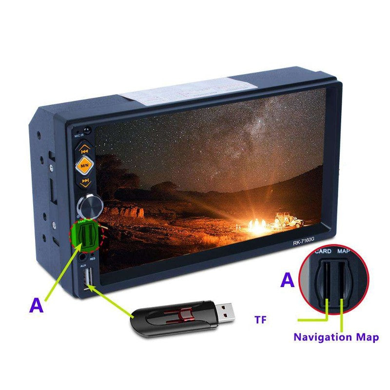 Autorádio 2 DIN RK-7160G Bluetooth/Link de espelho/USB/Micro SD/controle remoto