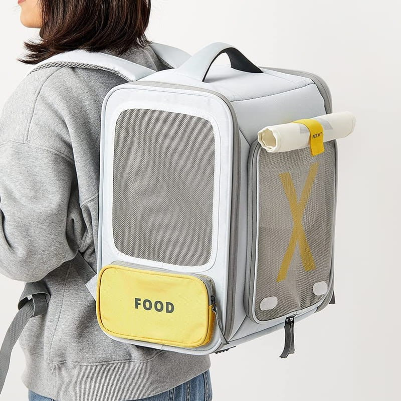 Mochila para transporte de animais de estimação Breezy xZone Pet Carrier Cinza