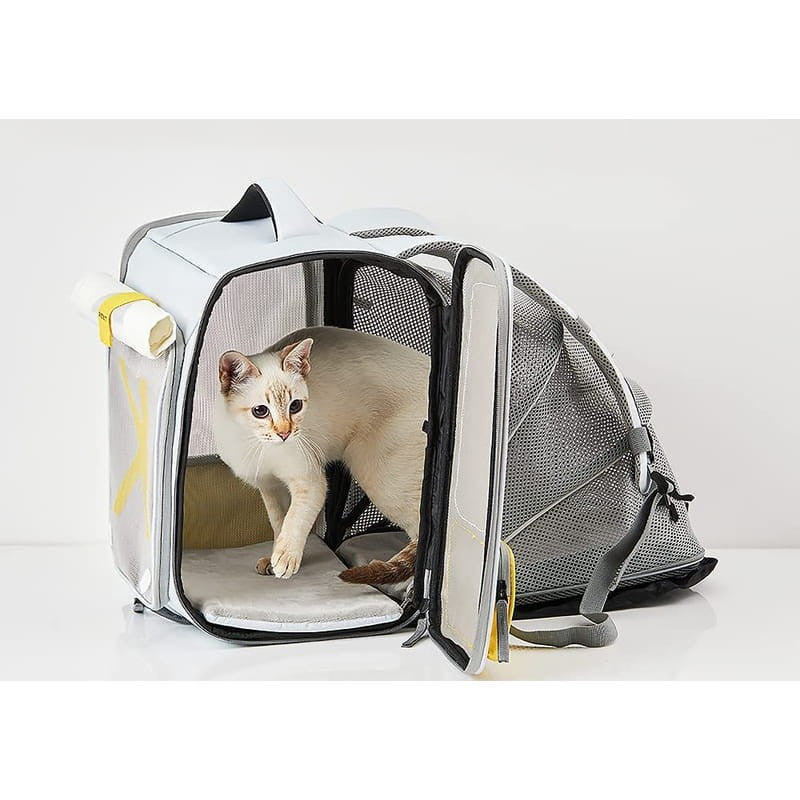 Mochila para transporte de animais de estimação Breezy xZone Pet Carrier Cinza
