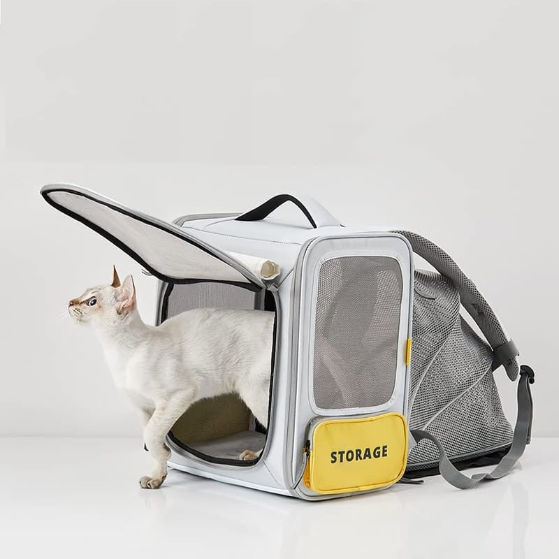 Mochila para transporte de animais de estimação Breezy xZone Pet Carrier Cinza