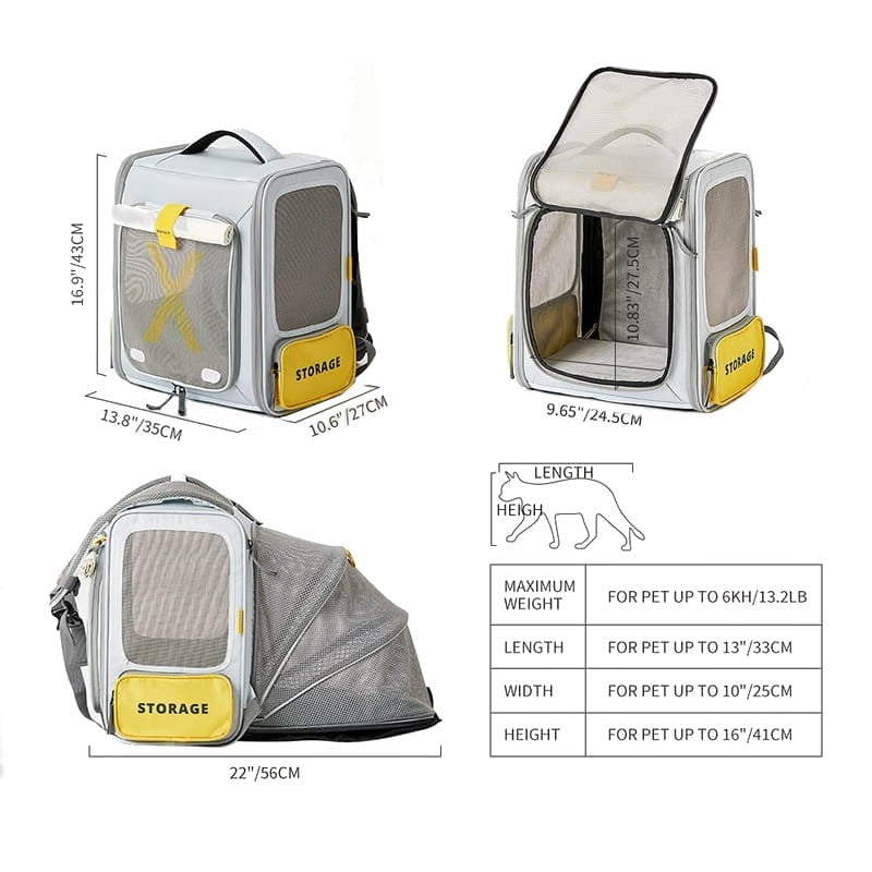 Mochila para transporte de animais de estimação Breezy xZone Pet Carrier Cinza