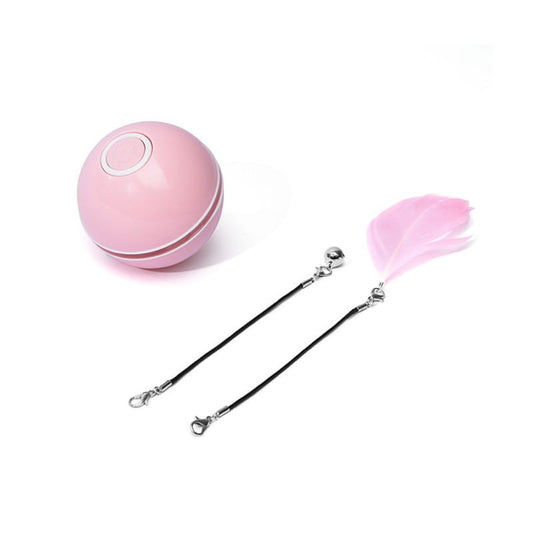 Bola Interativa para Gatos com Luzes LED Rosa