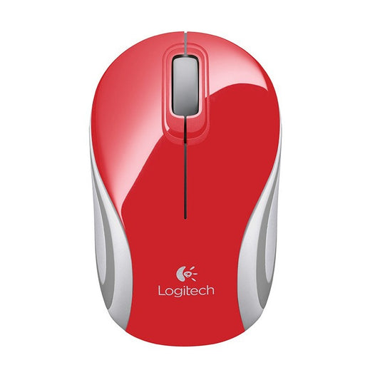 Mini mouse sem fio Logitech M187 vermelho - 100 DPI