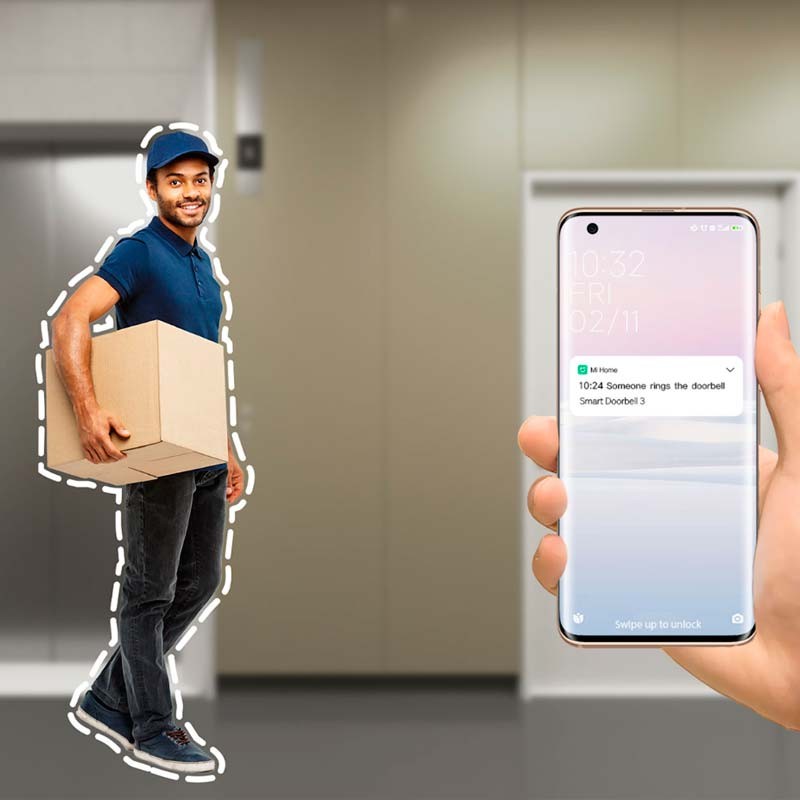 Vídeo Porteiro Wifi Sem Fio Xiaomi Smart Doorbell 3